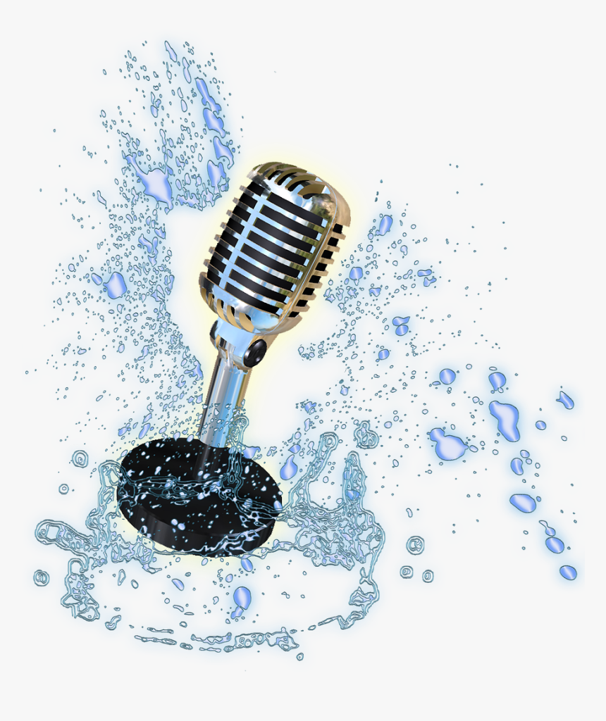 Microphone Water Splashes Audio Free Picture - Wet Microphone, HD Png Download, Free Download