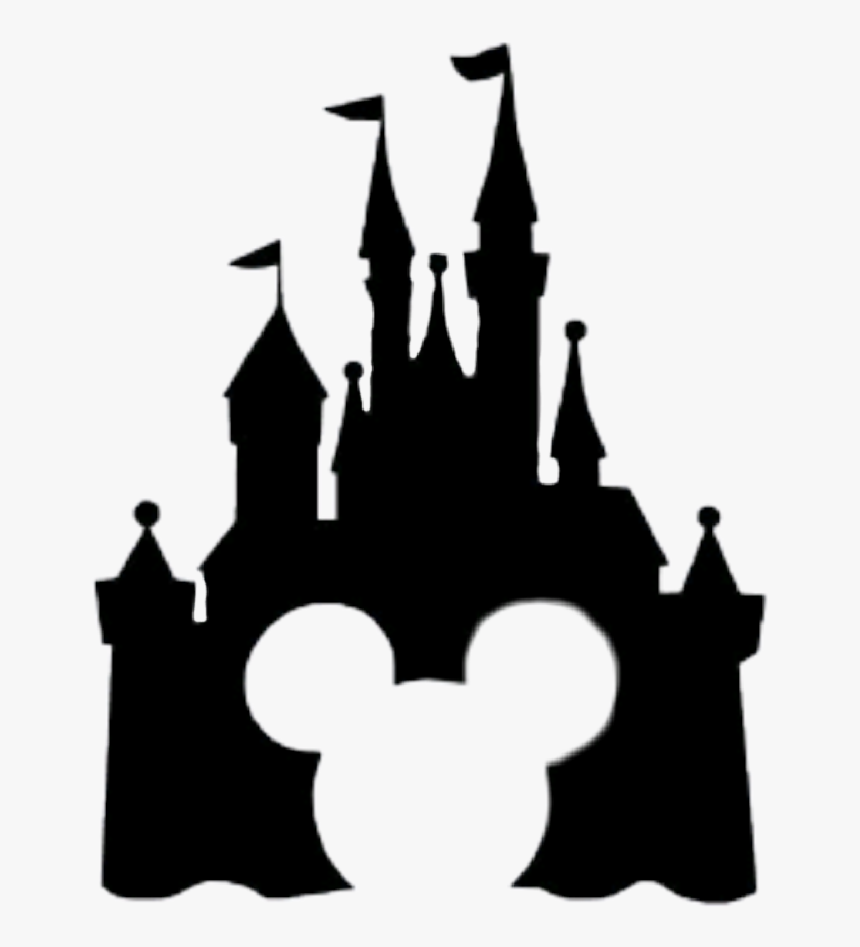 #disney #silhoutte #castle #mickeymouse - Disney Castle With Mickey Head, HD Png Download, Free Download