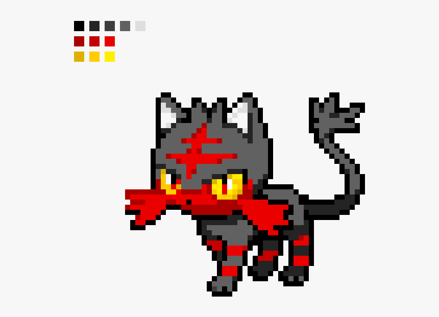 Pixel Art Pokemon Litten, HD Png Download, Free Download