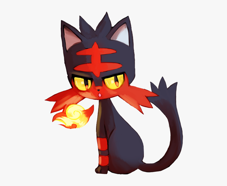 #litten #pokemon #cute #kawaii #fire #otaku #otakugirl - Pokemon Litten, HD Png Download, Free Download