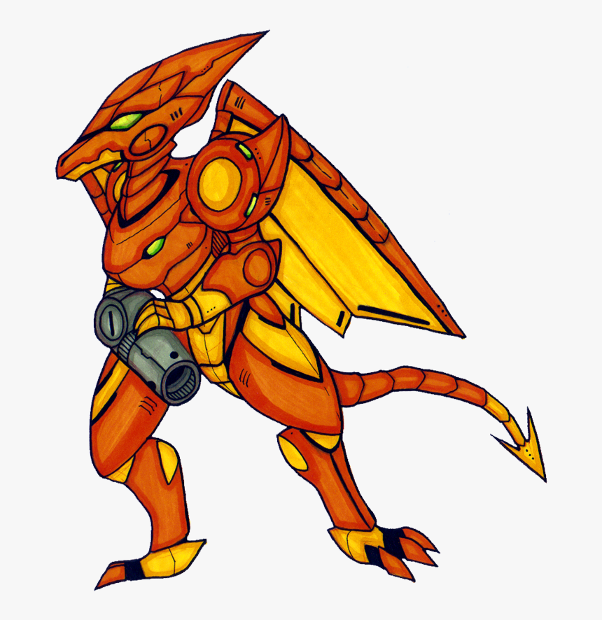 Art Trade Armored Zebecian Dragoness Samus - Ridley Samus Suit, HD Png Download, Free Download