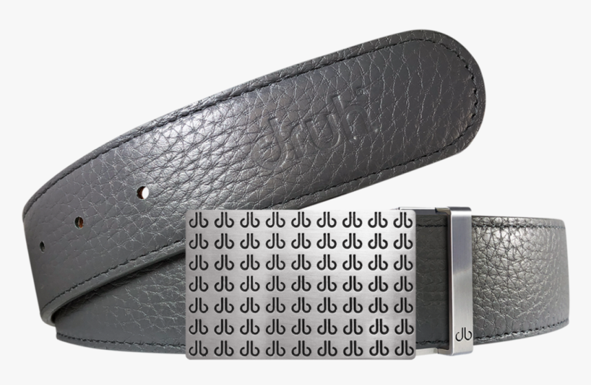 Grey Full Grain Textured Leather Belt With Black Db - Belt, HD Png Download, Free Download