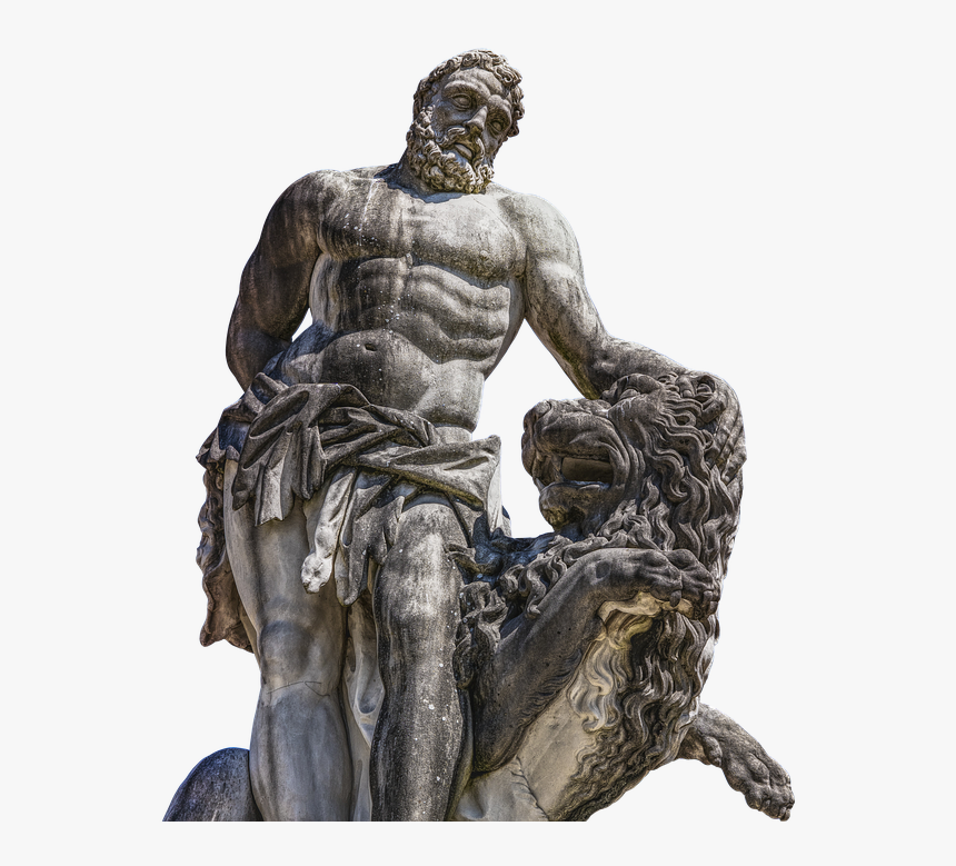 Statue, Hercules, Lion, Figure, Sculpture, Naked, HD Png Download, Free Download