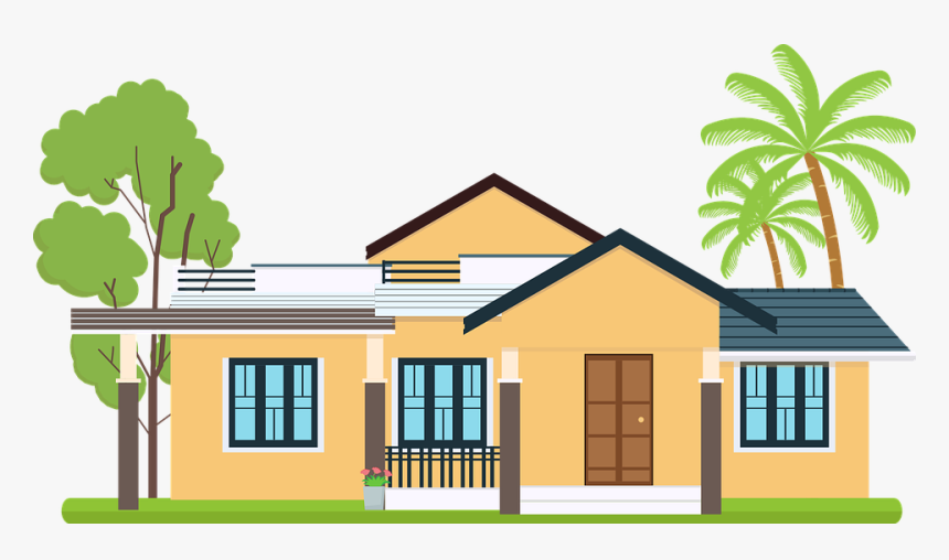 Modern, House, Flat, Home, Background, Style, Cottage - House Png Vector Background, Transparent Png, Free Download