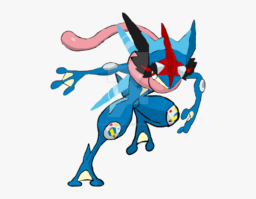 Ash Greninja And Lycanroc , Png Download - Froakie Frogadier Greninja Ash Greninja, Transparent Png, Free Download