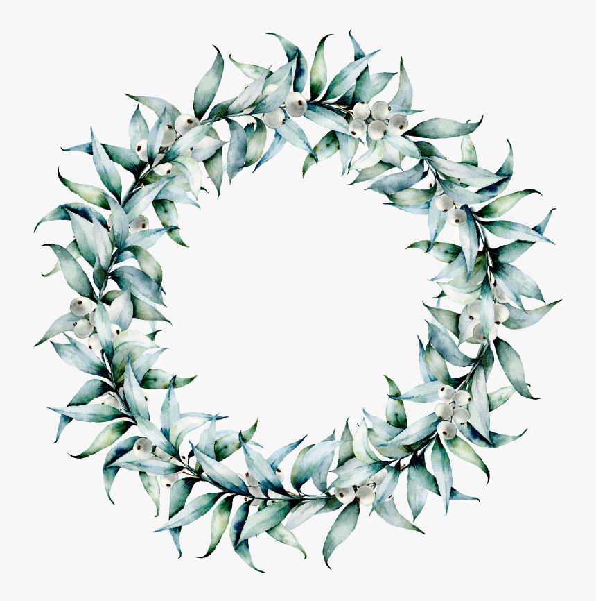 Eucalyptus Pine Wreath Watercolor, HD Png Download, Free Download