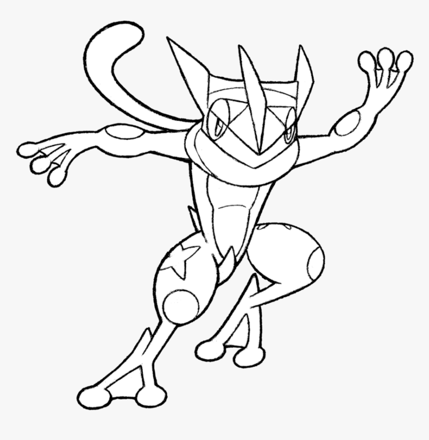 Greninja Pokemon Coloring Page - Pokemon Greninja Para Colorear, HD Png Download, Free Download