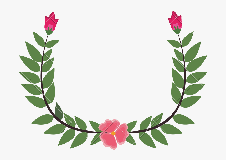 Flower Crown Leaves Drawing - Green Leaf Crown Drawing, HD Png Download, Free Download