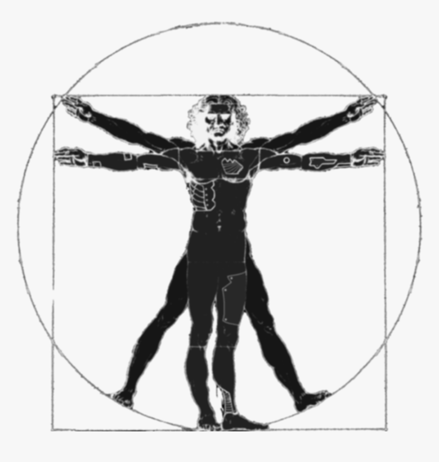 Vitruvian Man Silhouette - Da Vinci Man Vitruvian Vector, HD Png Download, Free Download