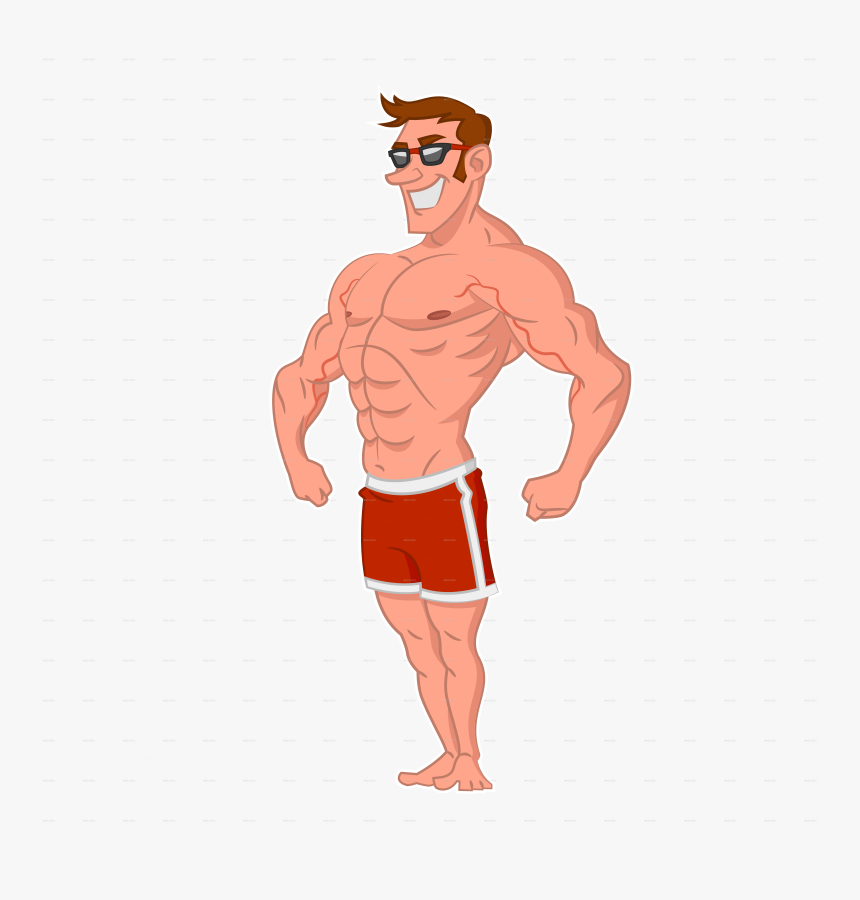 Body Builder Cartoon Png, Transparent Png, Free Download