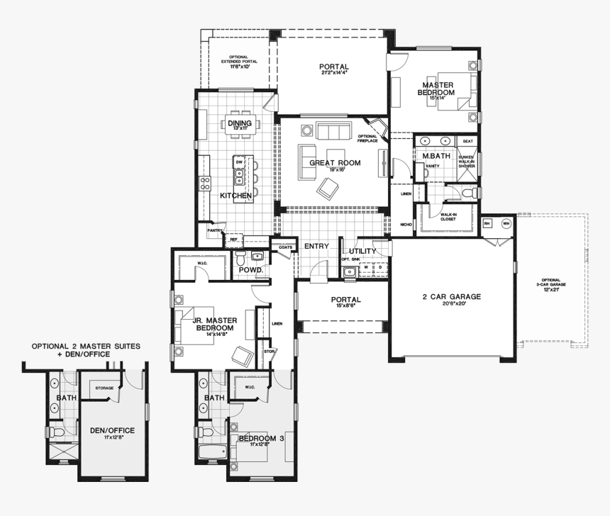 Mimosa Floorplan - Floor Plan, HD Png Download, Free Download