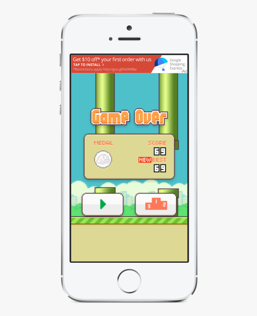 Flappy Bird 100 Score, HD Png Download, Free Download