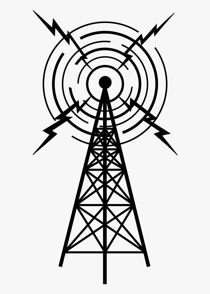 Ham Radio Lineart - Radio Transmission Tower Drawing, HD Png Download, Free Download