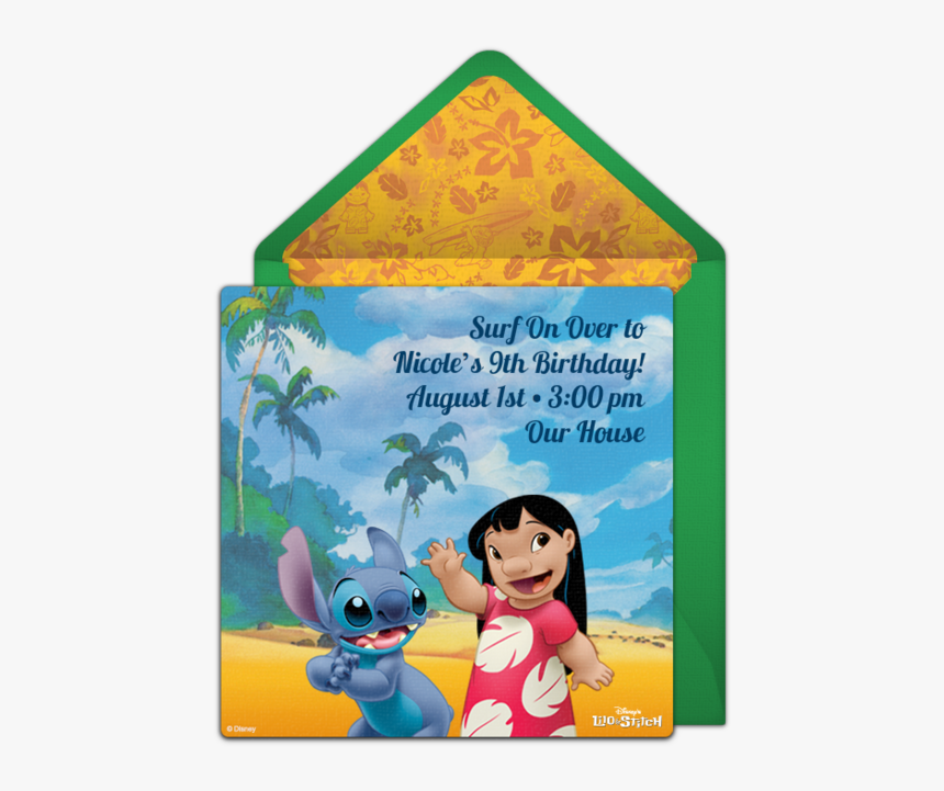 Lilo And Stitch Birthday Invitation Template, HD Png Download, Free Download