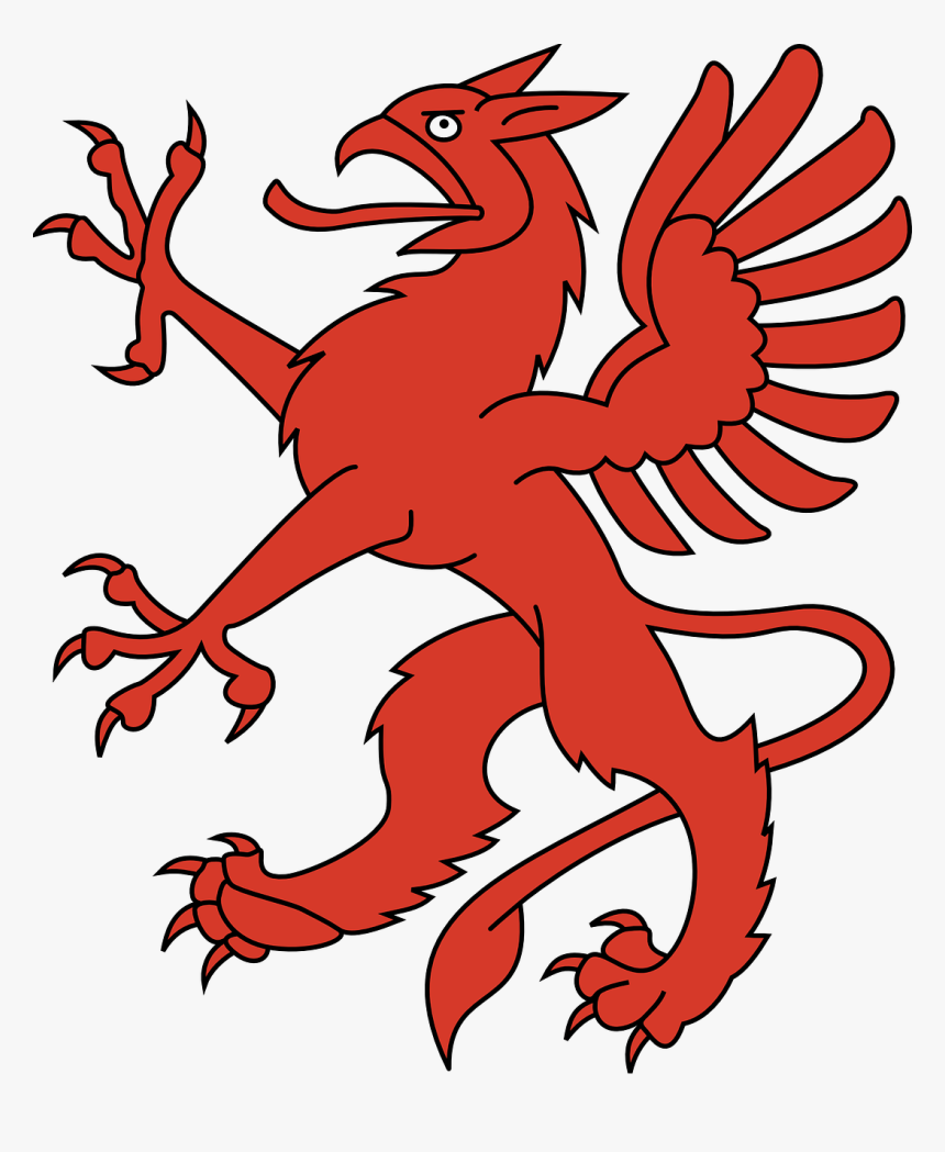 Animal Red Creature Free Picture - Coat Of Arms Dragon Symbol, HD Png Download, Free Download