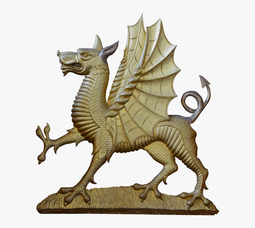 Dragon, Wing, Bronze, Mystical, Fairy Tales, Romantic - Dragon Moyen Age Sculpture, HD Png Download, Free Download