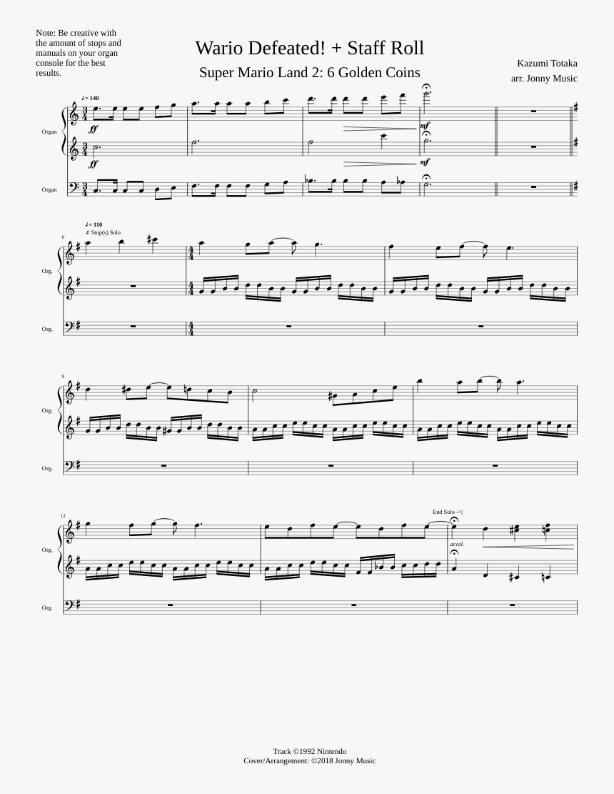 Transparent Music Staff Png - Mario Kart 64 Moo Moo Farm Piano Sheet Music, Png Download, Free Download