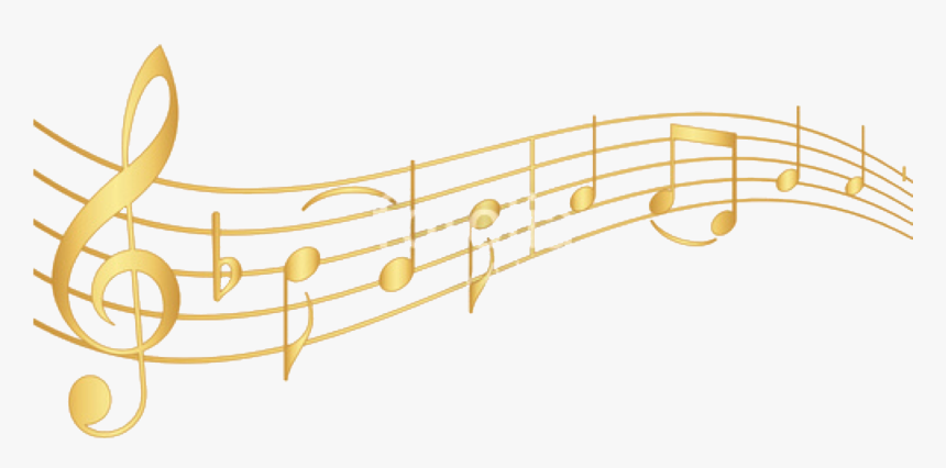 Music Staff - Gold Music Notes Transparent, HD Png Download, Free Download