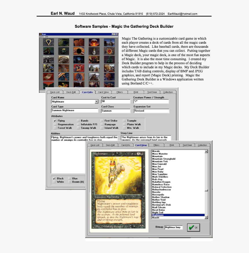 Nightmare Played Condition Revised Rare Magic The Gathering - Magic The Gathering Nightmare, HD Png Download, Free Download