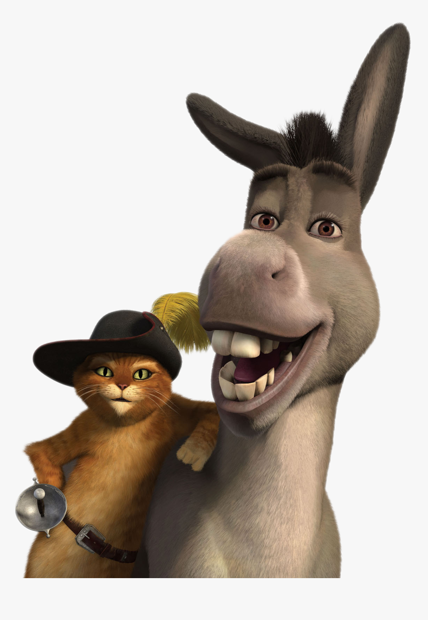 Donkey Png - Shrek Puss In Boots And Donkey, Transparent Png, Free Download