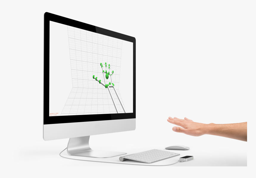 Leap Motion In Action With A Hand Positioned Over The - Computer Monitor, HD Png Download, Free Download