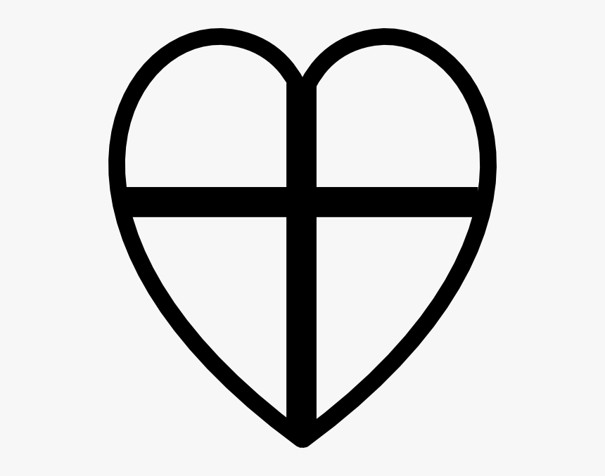 Heart Lake Logo Clip Art - Heart Cross Clipart Black And White, HD Png Download, Free Download