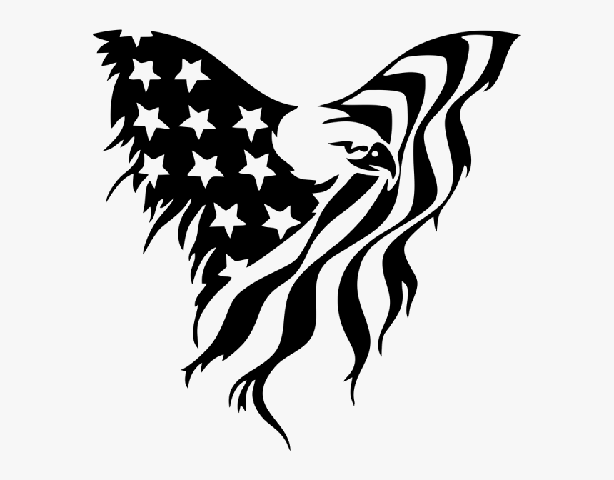 Transparent Eagle Clipart - Eagle With American Flag Clip Art, HD Png Download, Free Download