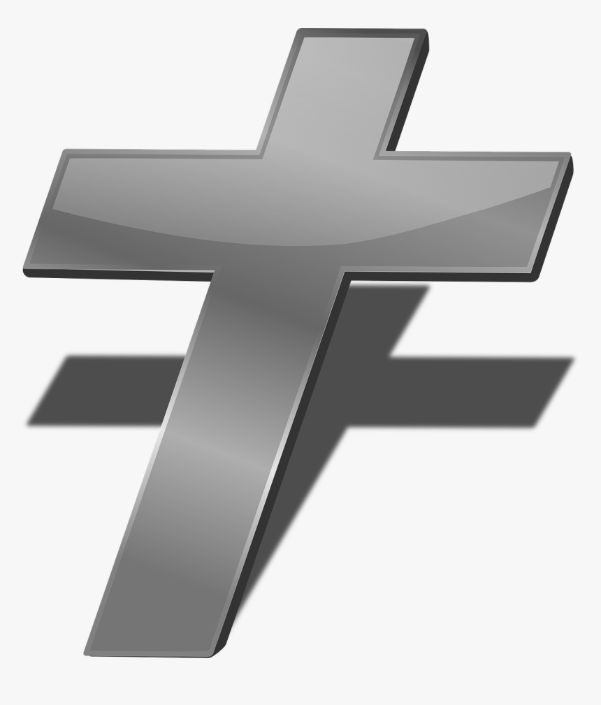 Silver Cross Clipart - Cross With Shadow Png, Transparent Png, Free Download