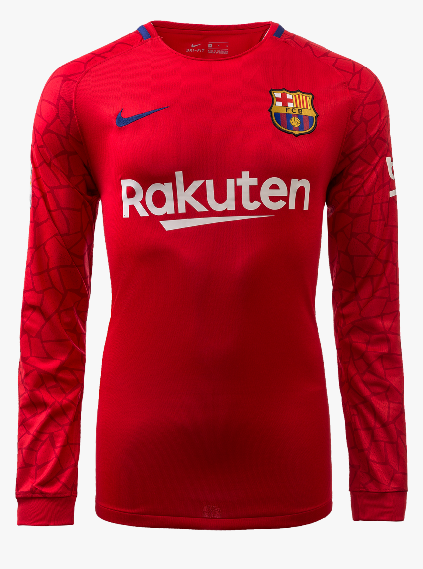 Barcelona 17/18 Goalkeeper Ls Jersey - Long-sleeved T-shirt, HD Png Download, Free Download