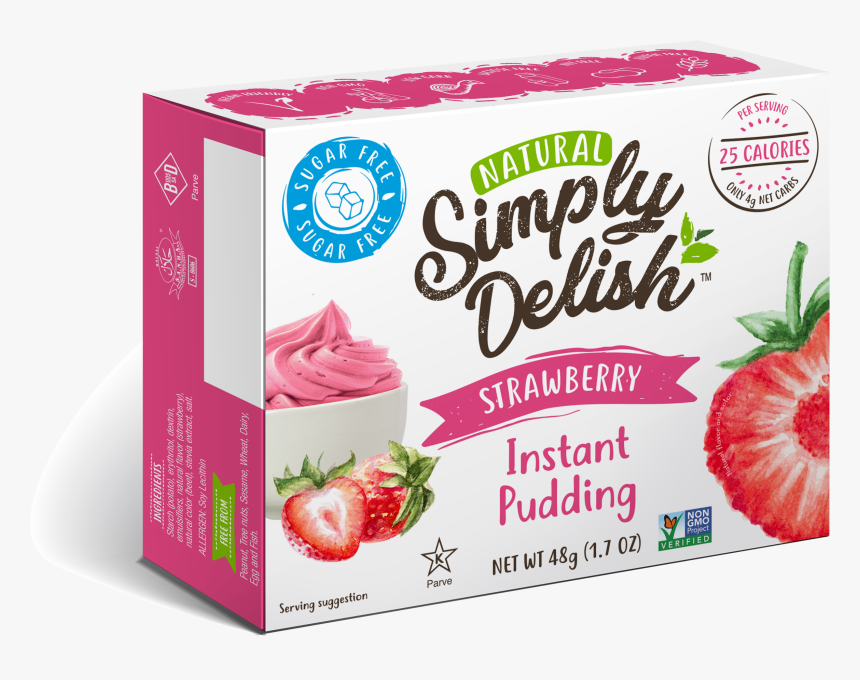 Strawberry Instant Pudding - Simply Delish Jello Strawberry, HD Png Download, Free Download