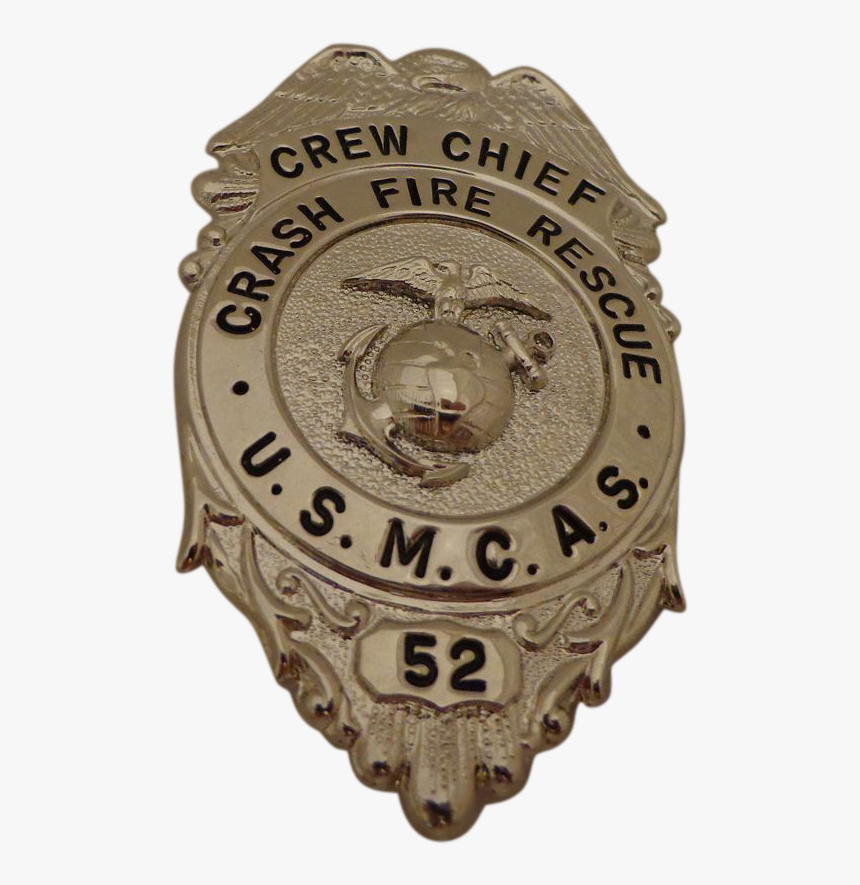 Vintage Usmc Crew Chief Badge Fire Crash Rescue Air - Emblem, HD Png Download, Free Download