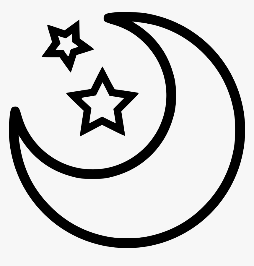 Moon And Stars - Outline Of Muslim Religious Symbols, HD Png Download, Free Download