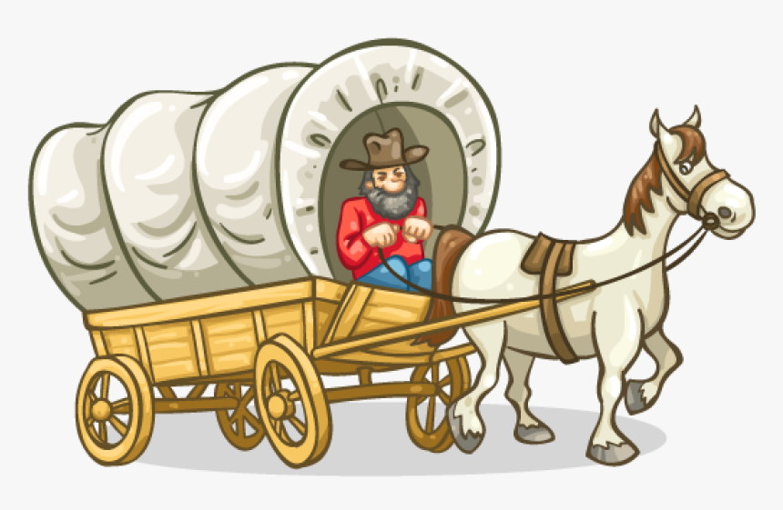 Foraging At Fort Griffin - Clipart Pioneer Covered Wagon, HD Png Download, Free Download