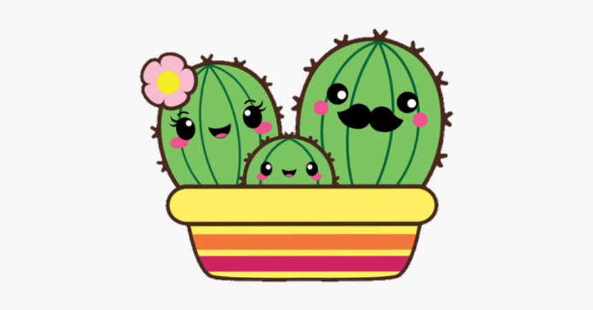Cactus Cute Kawaii Family Nopal - Cute Cactus Clipart, HD Png Download, Free Download