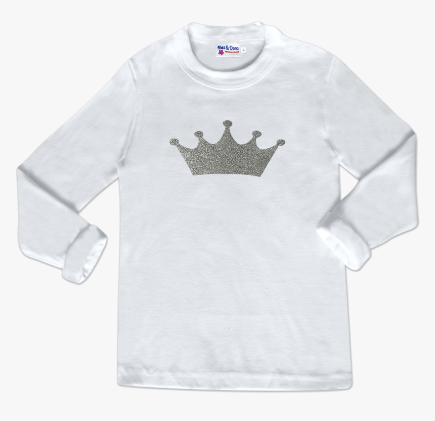 Silver Sparkle Princess Crown Long Sleeve Jersey T-shirt - Nce, HD Png Download, Free Download