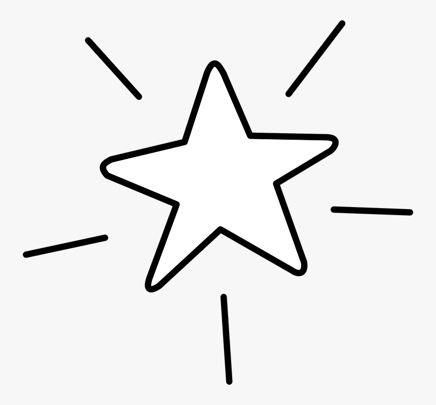 Star, Favorite, Shine, Bookmark - Shining Star Clipart Black And White, HD Png Download, Free Download