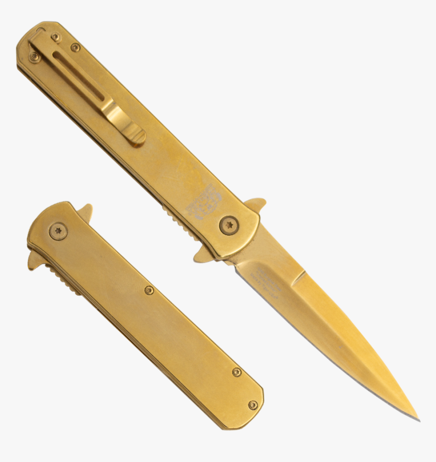 Tiger Usa®metallic Folding Knife W/clip - Tiger Usa Knives 1045 Surgical Steel Limited Edition, HD Png Download, Free Download