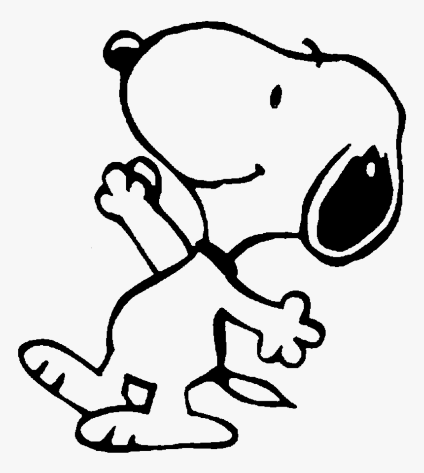 Happy Dog Drawing At Getdrawings - Snoopy Black And White, HD Png Download, Free Download