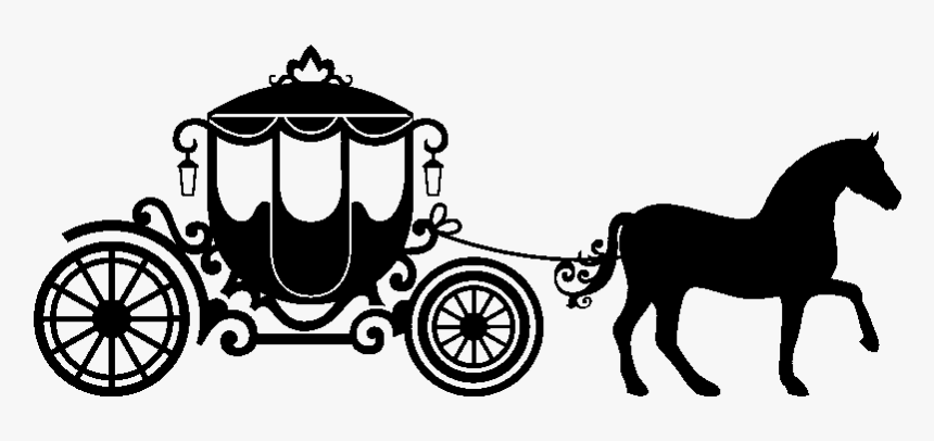 Horse Drawn Carriage Clipart Cinderella Carriage - Cinderella Carriage Silhouette, HD Png Download, Free Download