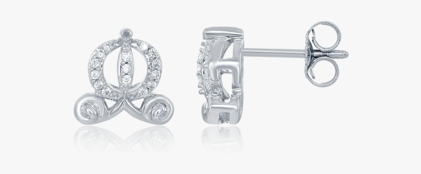Cinderella"s Carriage Diamond Earrings 1/4cttw In Sterling - Disney Cinderella Earrings, HD Png Download, Free Download