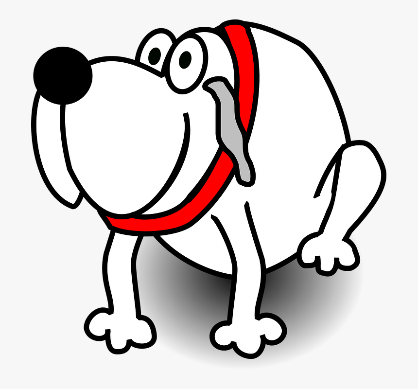 Dog, Animal, Pet, Grin, Sit, Happy, Cartoon, Nose - Dog White Clipart, HD Png Download, Free Download