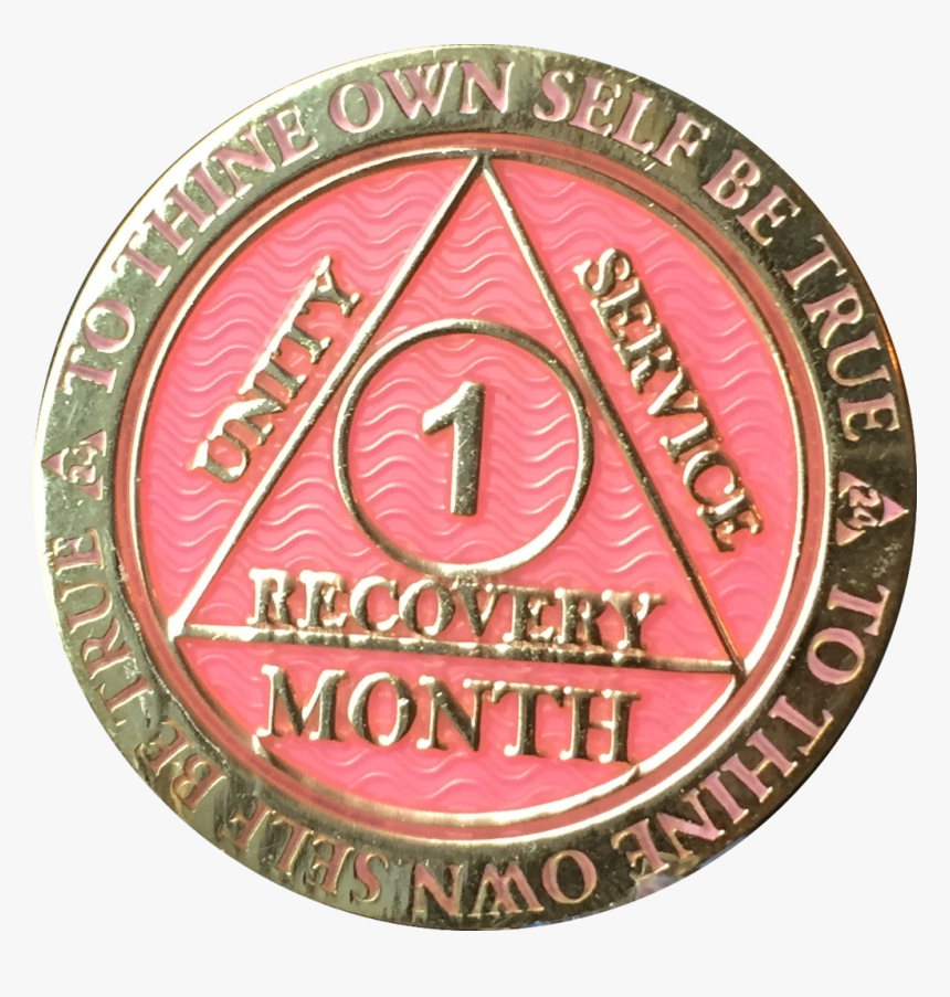 11 Month Aa Medallion Reflex Pink Gold Plated Sobriety - Emblem, HD Png Download, Free Download