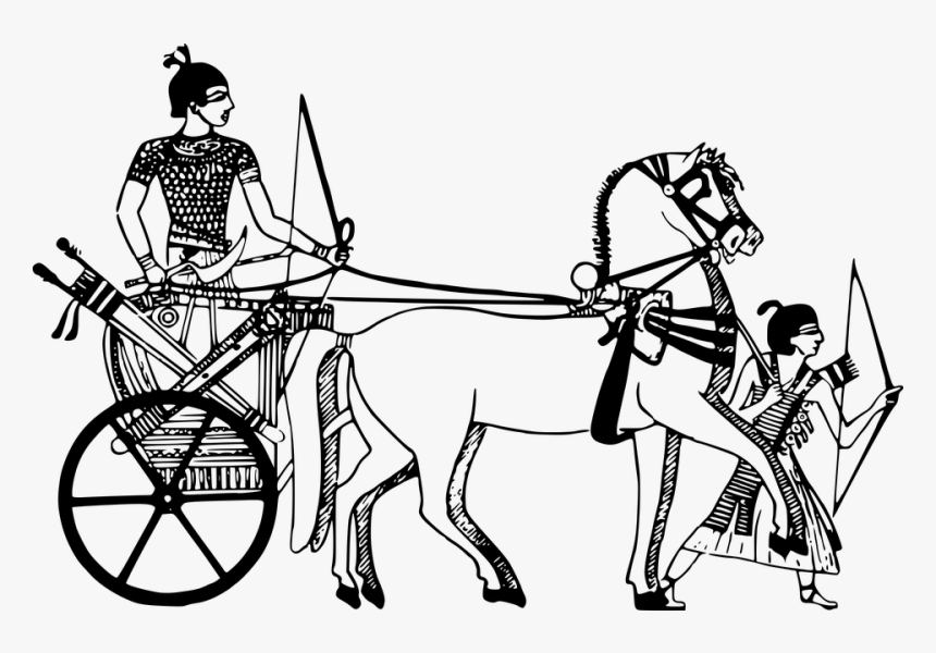 Transparent Cinderella Carriage Black And White Clipart - Horse Drawn Chariot Ancient Egypt, HD Png Download, Free Download