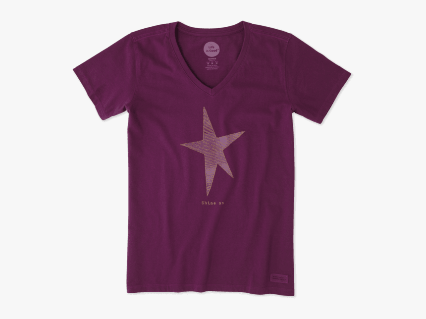 Women"s Shine On Star Crusher Vee - Active Shirt, HD Png Download, Free Download