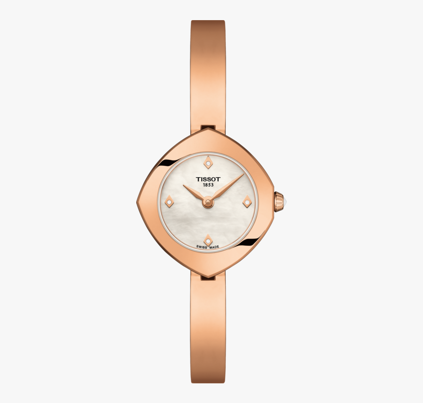 Tissot Femini-t Mother Of Pearl Diamond Set Dial Pvd - Rose Gold Tissot Watches Womens, HD Png Download, Free Download