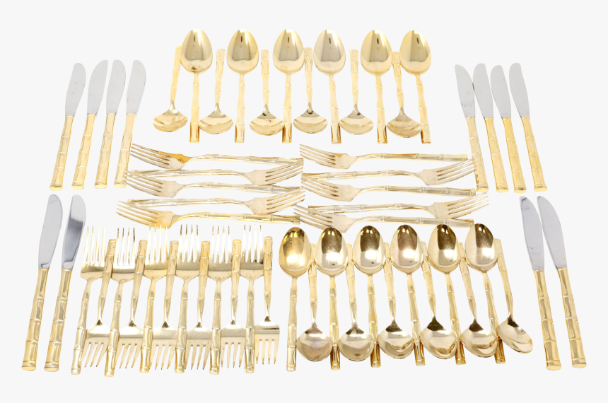 Bamboo Gold Plate Vintage Barclay Geneve Gold Flatware, HD Png Download, Free Download