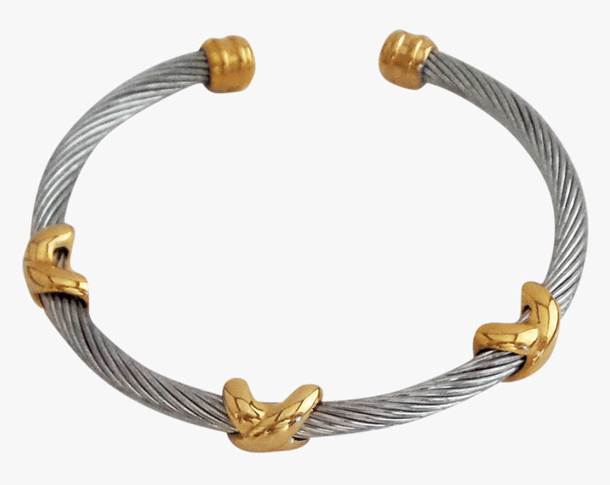 X Bracelet Stainless Steel Cable Gold Plated X"s, - Bracelet, HD Png Download, Free Download