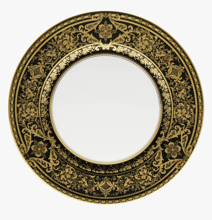 Dinnerware Plate Gold Black, HD Png Download, Free Download