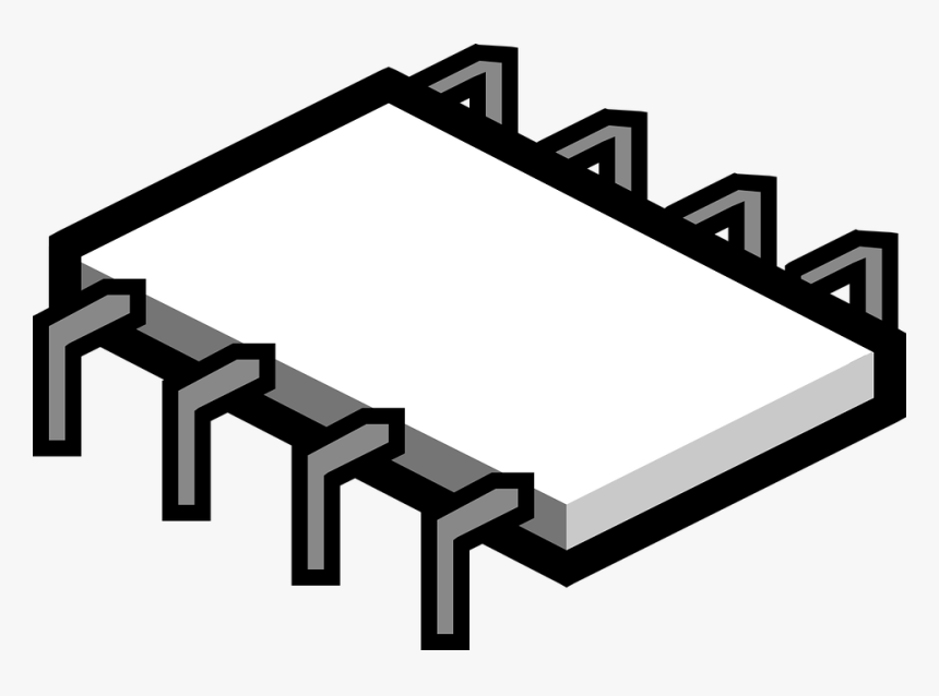 Microchip, Component, Computer, Chip, Processor - Draw A Micro Chip, HD Png Download, Free Download