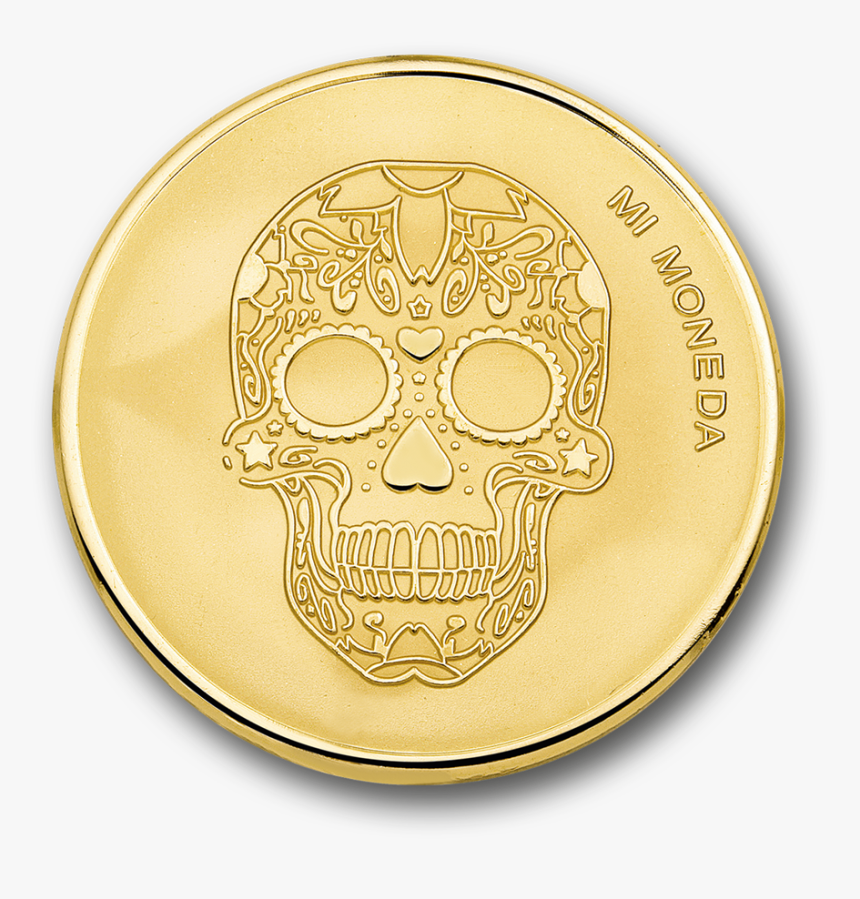 Skull Fire Gold Plated Emblem - Circle, HD Png Download, Free Download